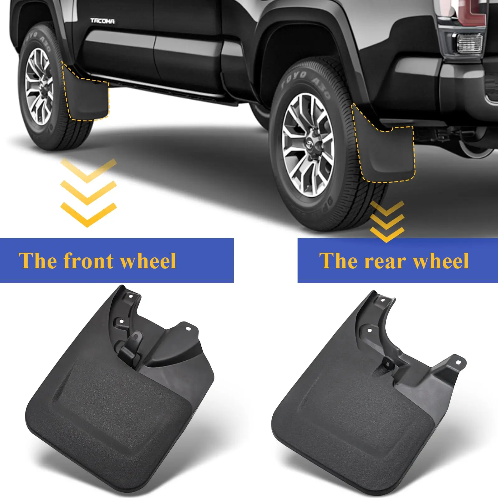 Mud Flaps Mud Splash Guard Mudguards for 22-23 Toyota Tacoma Front Rear with OEM Fender Flares Car Accessories
Mud Flaps Mud Splash Guard Mudguards for 22-23 Toyota Tacoma Front Rear with OEM Fender Flares Car Accessories