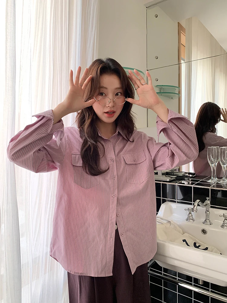 Розовая полосатая женская блузка с длинным рукавом, весна 2026, новая уникальная красивая свободная кофта в корейском стиле, ветроустойчивая, не деформируется, для повседневной носки
Розовая полосатая женская блузка с длинным рукавом, весна 2026, новая уникальная красивая свободная кофта в корейском стиле, ветроустойчивая, не деформируется, для повседневной носки