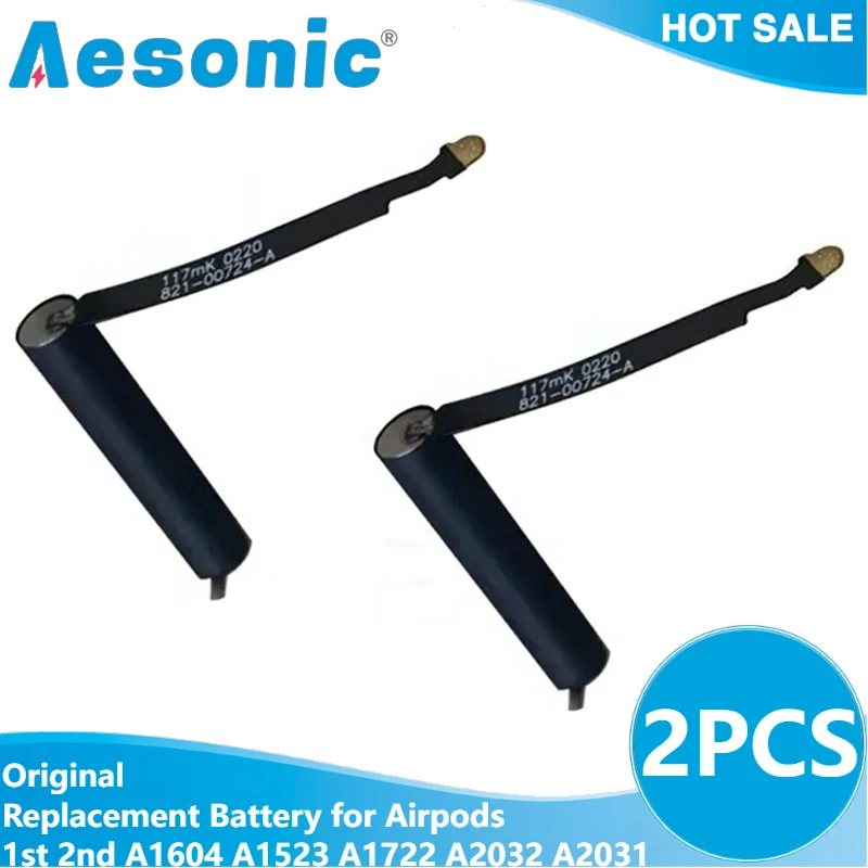 2PCS Original Replacement Battery for Apple Airpods 1st 2nd A1604 A1523 A1722 A2032 A2031 Air Pods 1 2 Replace GOKY93mWhA1604
2PCS Original Replacement Battery for Apple Airpods 1st 2nd A1604 A1523 A1722 A2032 A2031 Air Pods 1 2 Replace GOKY93mWhA1604