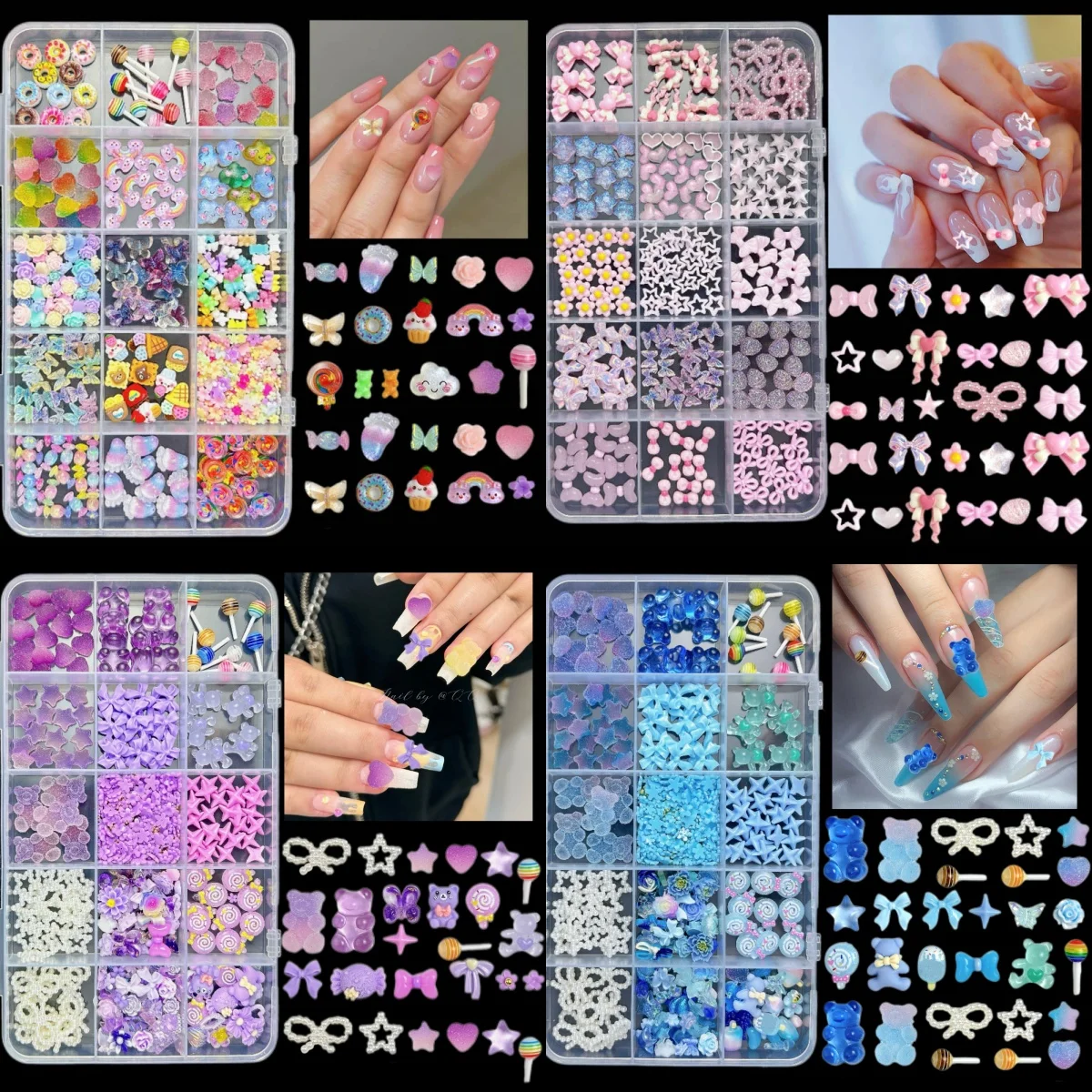 1Box Dopamine Colored Bear Bow Resin Nail Charms Simulated Cartoon Donuts Lollipops Biscuits Nail Art Decoration for DIY Nails
1Box Dopamine Colored Bear Bow Resin Nail Charms Simulated Cartoon Donuts Lollipops Biscuits Nail Art Decoration for DIY Nails