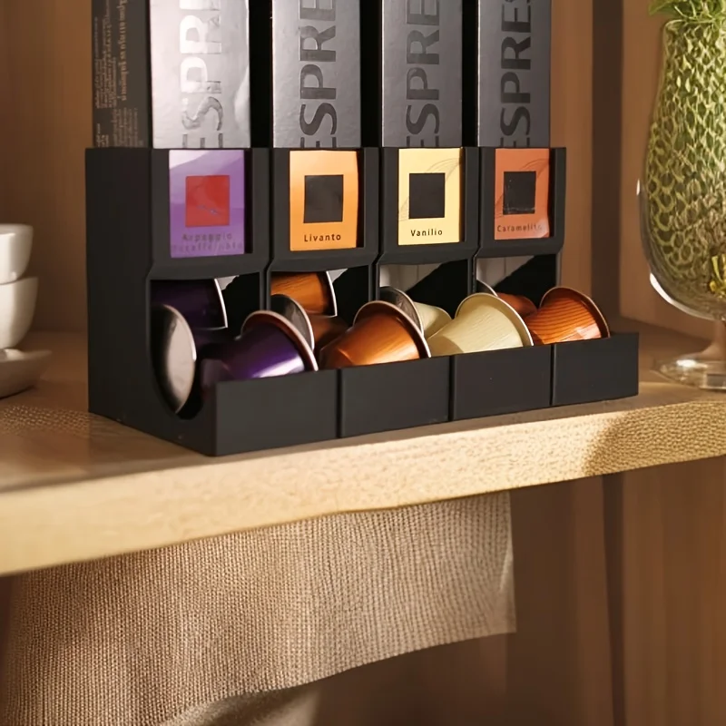 For Nespresso Coffee Capsule Stand Desk Storage Box with Layered Label Slots Organizer