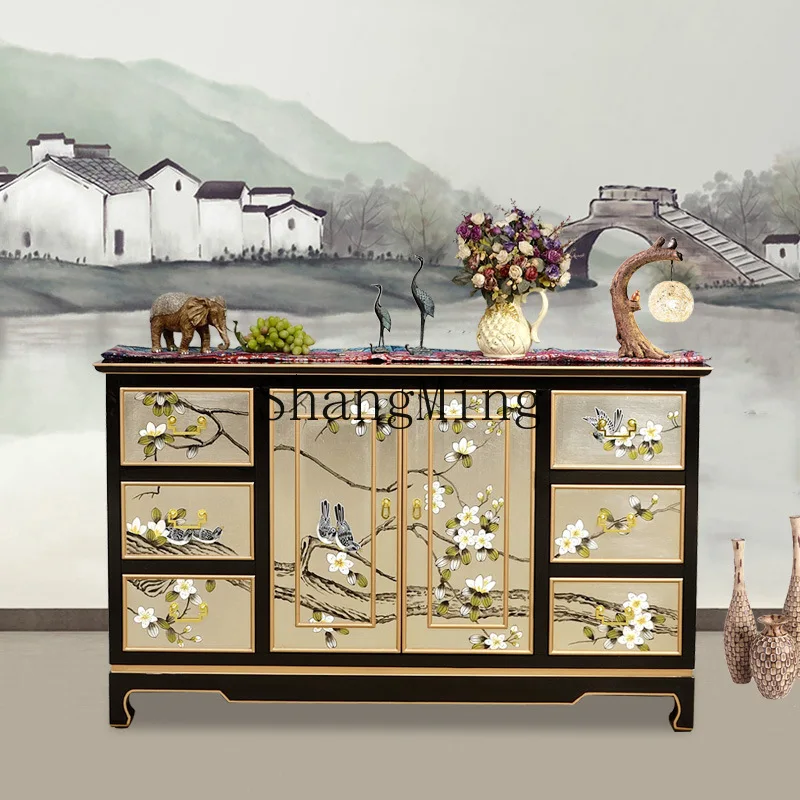 FG new Chinese-style living room decorative cabinet foyer solid wood storage against the wall shoe cabinet painted
FG new Chinese-style living room decorative cabinet foyer solid wood storage against the wall shoe cabinet painted