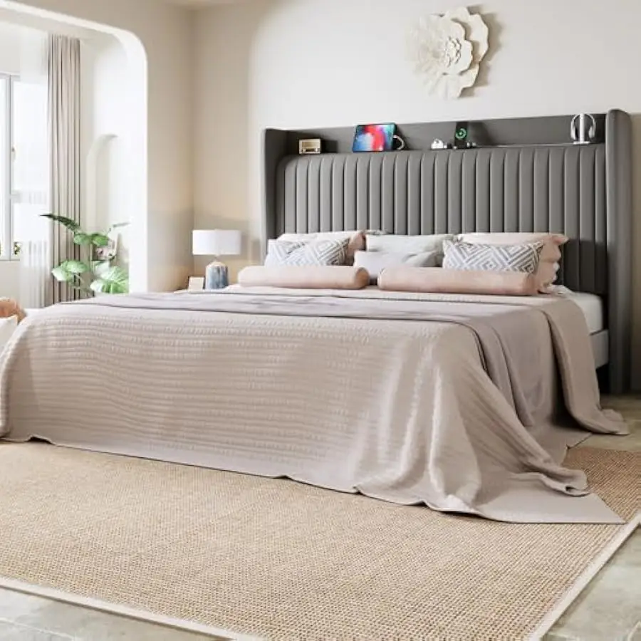 Allewie Queen Size Platform Bed Frame with USB Charging Station and Storage Shelf/Upholstered Velvet Wingback Headboard/Wooden S
Allewie Queen Size Platform Bed Frame with USB Charging Station and Storage Shelf/Upholstered Velvet Wingback Headboard/Wooden S