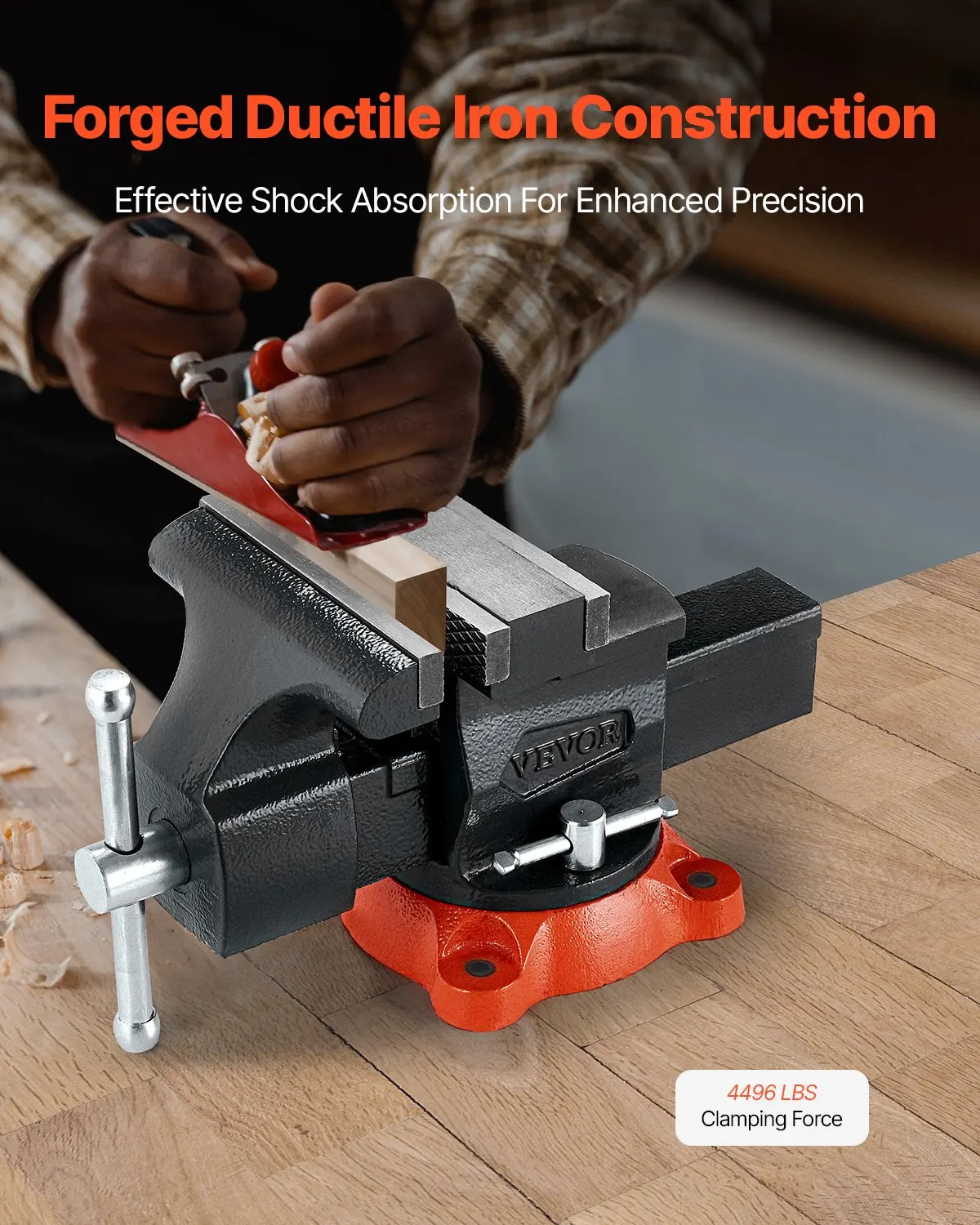 Bench Vise, 5.5" Jaw Width, 5.5" Max Jaw Opening Multipurpose Vise With 360° Swivel Locking Base, 2.8" Throat Depth, Heavy Duty
Bench Vise, 5.5" Jaw Width, 5.5" Max Jaw Opening Multipurpose Vise With 360° Swivel Locking Base, 2.8" Throat Depth, Heavy Duty
