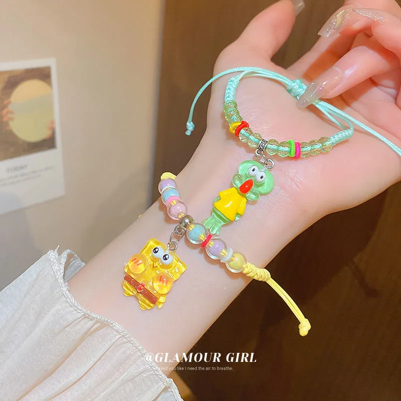 Cartoon Spongebob Patrick Star Transparent Crystal Hand Woven Wrist Decoration Bracelet Parent-Child Bracelet Christmas Gift
Cartoon Spongebob Patrick Star Transparent Crystal Hand Woven Wrist Decoration Bracelet Parent-Child Bracelet Christmas Gift