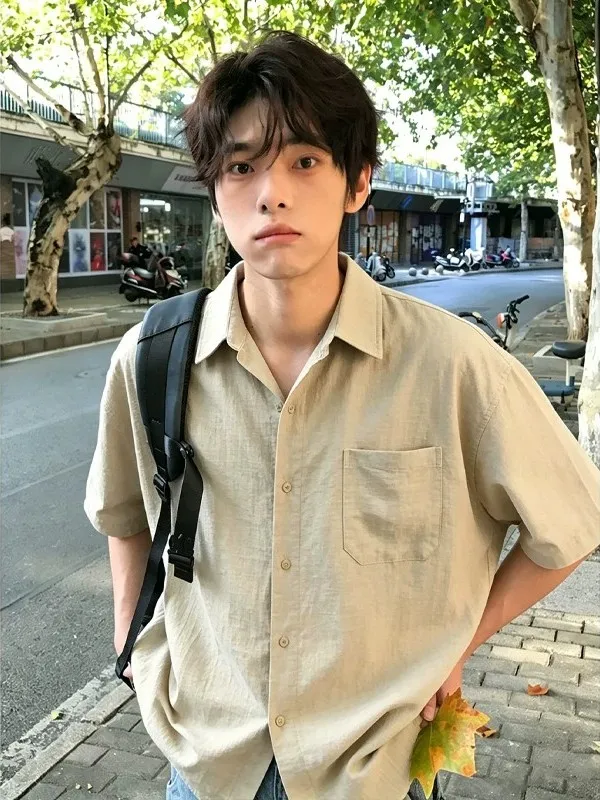 Lightweight Loose Men's Linen-Like Short Sleeve Shirt Summer Casual Sun Protection Breathable Comfortable Outerwear
Lightweight Loose Men's Linen-Like Short Sleeve Shirt Summer Casual Sun Protection Breathable Comfortable Outerwear