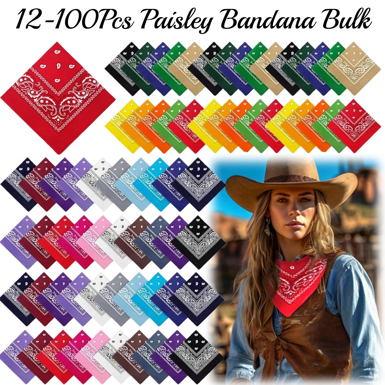Bandanas Bulk for Women Men 22 x 22 Inch Paisley Headband Cowboy Handkerchief Cowboy Headbands Square Summer Beach Party Costume
Bandanas Bulk for Women Men 22 x 22 Inch Paisley Headband Cowboy Handkerchief Cowboy Headbands Square Summer Beach Party Costume