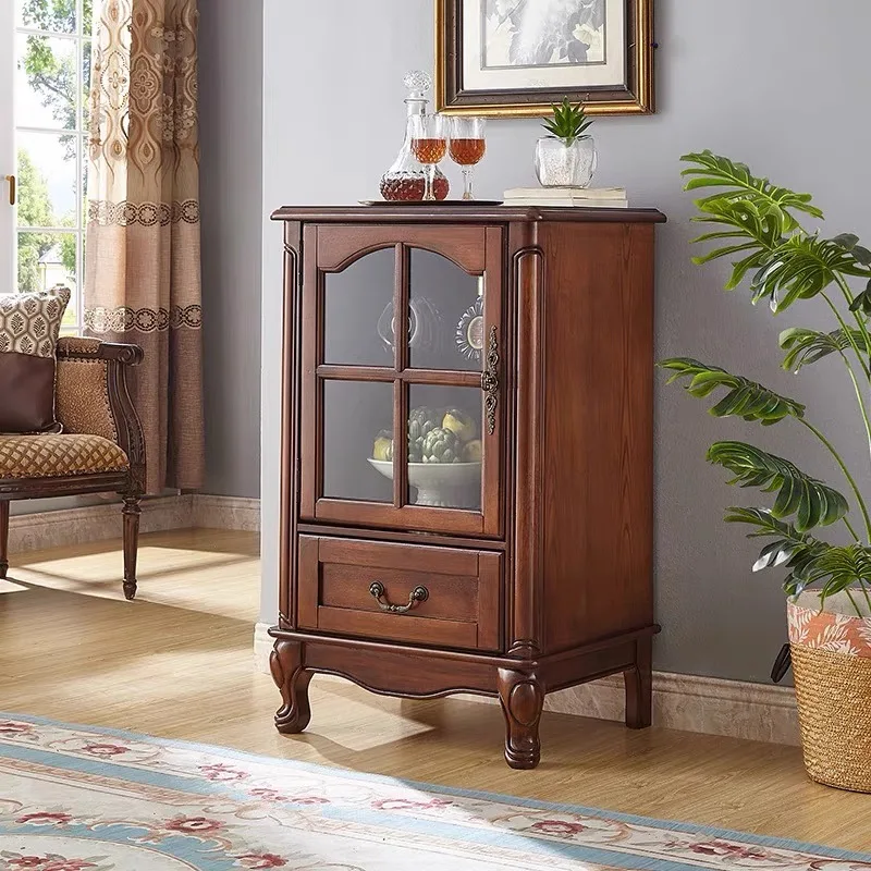 American all-solid wood wine cabinet, living room vertical cabinet, single door, simple storage tea cabinet, small
American all-solid wood wine cabinet, living room vertical cabinet, single door, simple storage tea cabinet, small