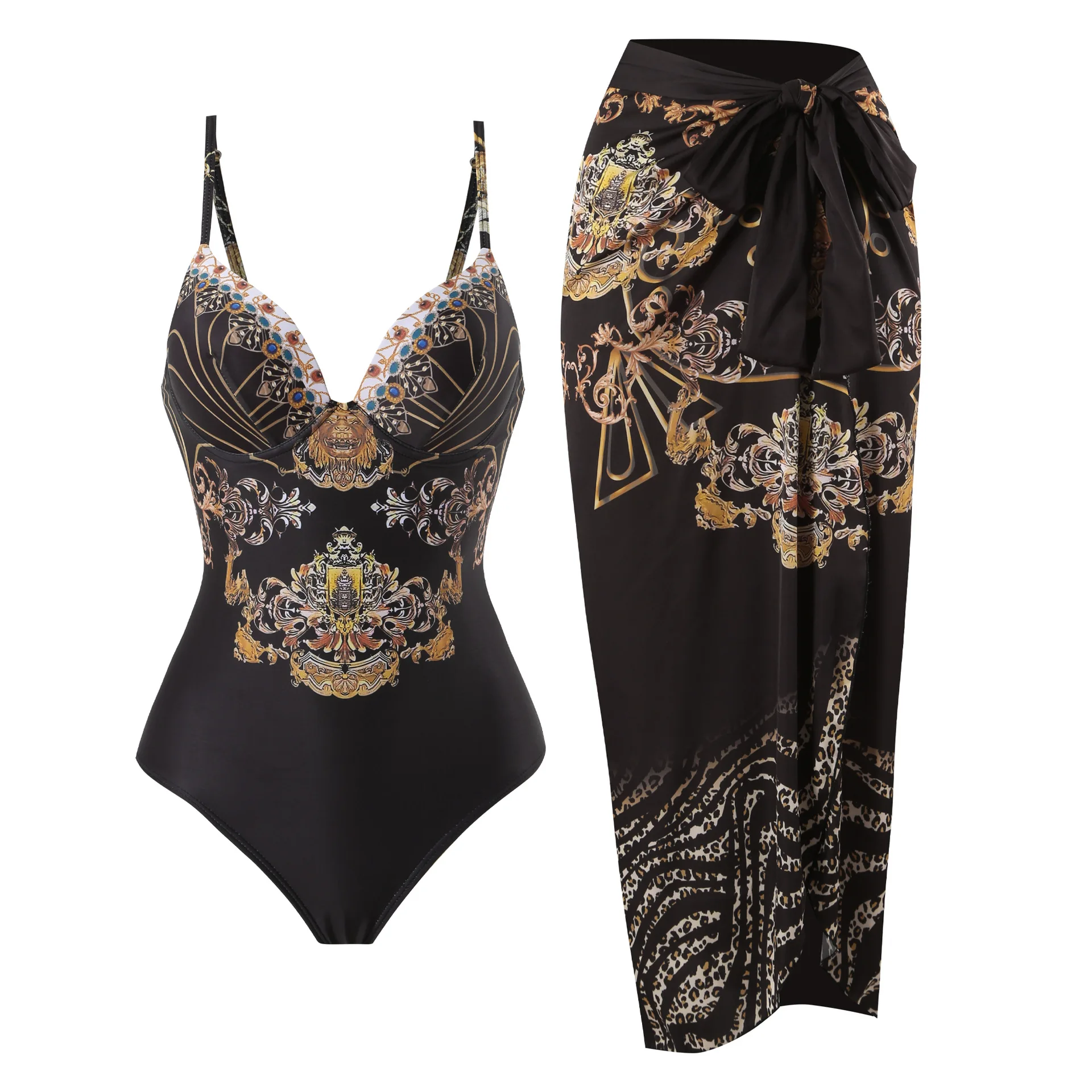 Vintage Bohemia Print One Piece Swimsuit And Cover Up Sexy Push Up Women Swimwear Swimming Suit Bathing Suits Leopard Skirt
Vintage Bohemia Print One Piece Swimsuit And Cover Up Sexy Push Up Women Swimwear Swimming Suit Bathing Suits Leopard Skirt