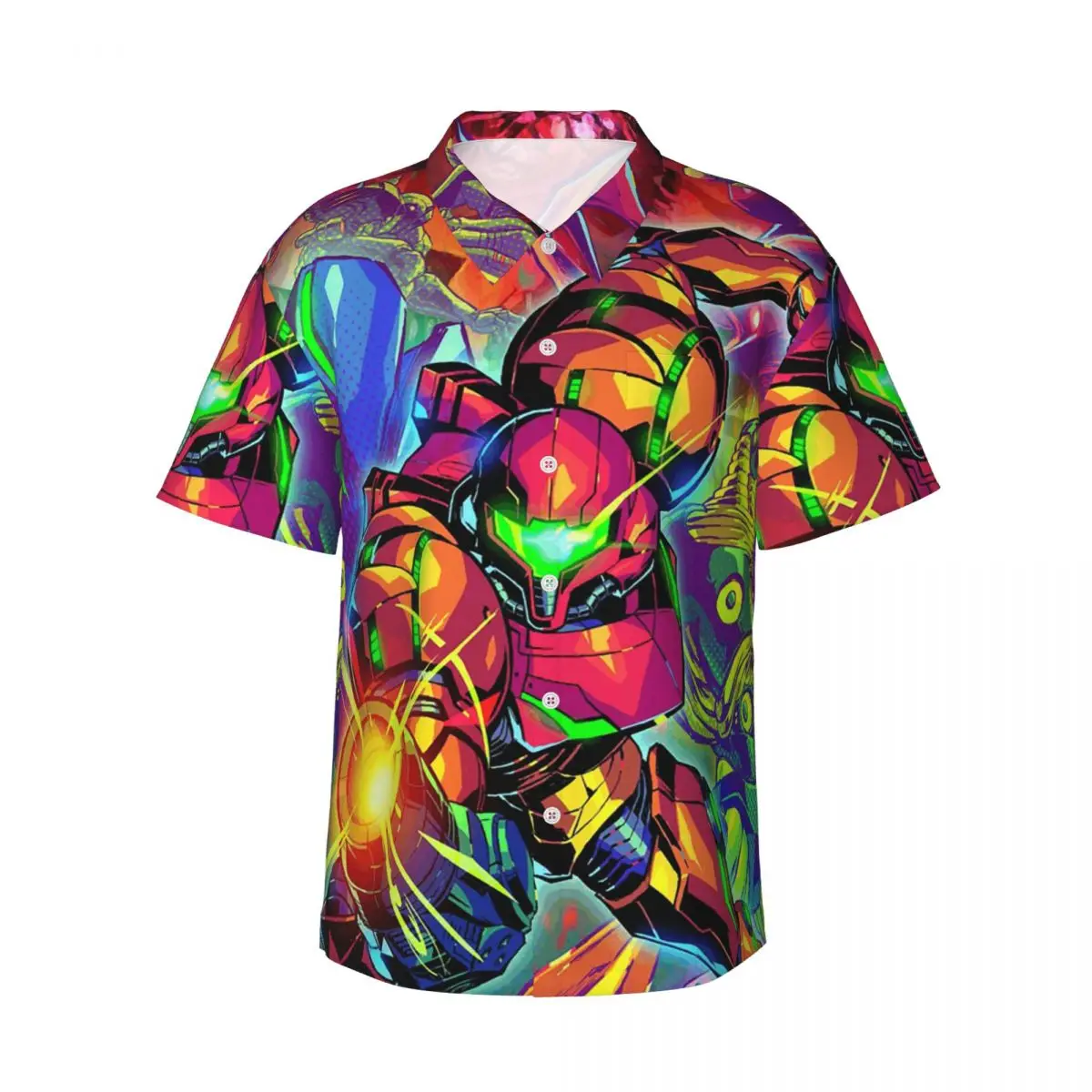 Metroid II Return Of Samus Men's Shirts Hawaiian Short Sleeve Shirt Casual Lapel Tops for Summer Beach
Metroid II Return Of Samus Men's Shirts Hawaiian Short Sleeve Shirt Casual Lapel Tops for Summer Beach
