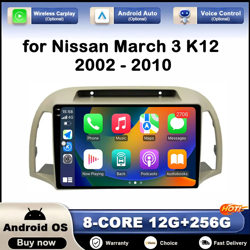 GPS Navi for Nissan March 3 K12 2002 - 2010Car Video Multimedia Player Android Auto 2.5D Touch Screen DSP Stereo BT 4G NO 2 Din
GPS Navi for Nissan March 3 K12 2002 - 2010Car Video Multimedia Player Android Auto 2.5D Touch Screen DSP Stereo BT 4G NO 2 Din