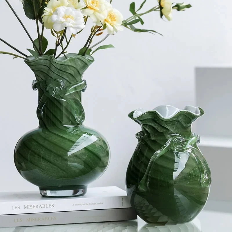 For Green Wave Texture Glass Vase Hydroponics Flower Pots Desk Decoration Flowers Arrangement Floral Vases Room Aesthetic Decor
For Green Wave Texture Glass Vase Hydroponics Flower Pots Desk Decoration Flowers Arrangement Floral Vases Room Aesthetic Decor