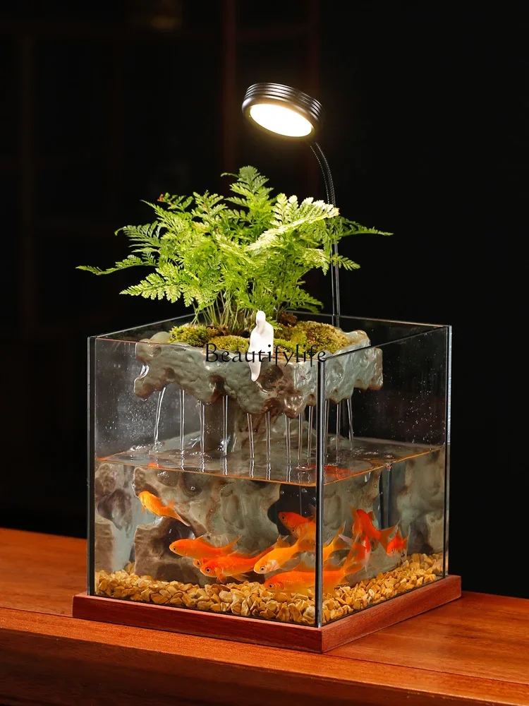 LD33Creative Small Fish Tank Landscape Rockery Real Plant Flowing Water Ornaments Circulating Water Landscape Home Ornament
LD33Creative Small Fish Tank Landscape Rockery Real Plant Flowing Water Ornaments Circulating Water Landscape Home Ornament