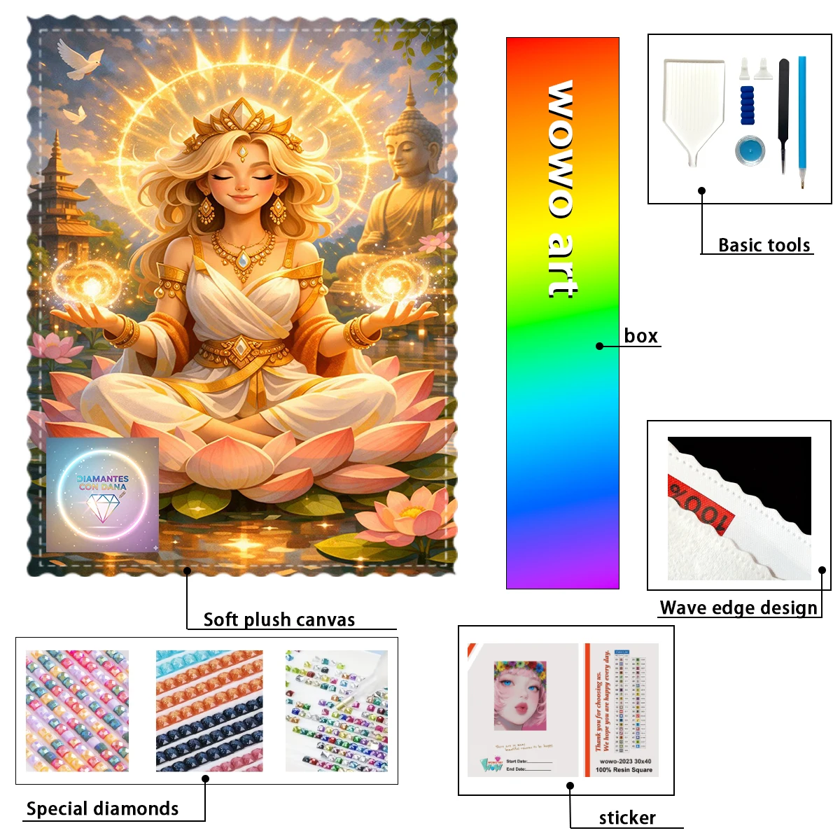 【Diamantes con Dana】Набор для алмазной вышивки «Освященная девушка и Будда» из 100% смолы FD+ab+xc: Идеальное произведение, стоящее того, чтобы быть приобретенным.
【Diamantes con Dana】Набор для алмазной вышивки «Освященная девушка и Будда» из 100% смолы FD+ab+xc: Идеальное произведение, стоящее того, чтобы быть приобретенным.