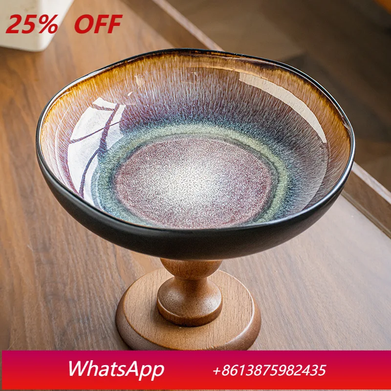 LTT retro wooden tall fruit plate ceramic snack tray fruit plate entrance ornament
LTT retro wooden tall fruit plate ceramic snack tray fruit plate entrance ornament