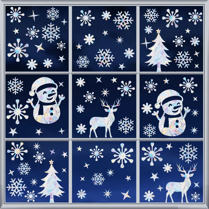 Laser Christmas Tree Snowflake Static Window Cling Sun Catcher Rainbow Ray Glass Decoration Sticker Holiday Home Decor
Laser Christmas Tree Snowflake Static Window Cling Sun Catcher Rainbow Ray Glass Decoration Sticker Holiday Home Decor