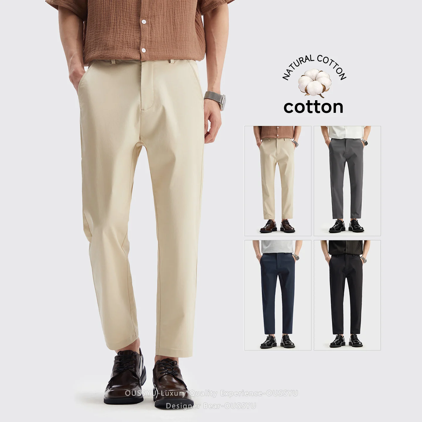 2026 New Summer Men's Cotton Stretch Ankle Length Pants Slim Tapered British Style Casual Trousers Man Brand Clothing 28-38
2026 New Summer Men's Cotton Stretch Ankle Length Pants Slim Tapered British Style Casual Trousers Man Brand Clothing 28-38