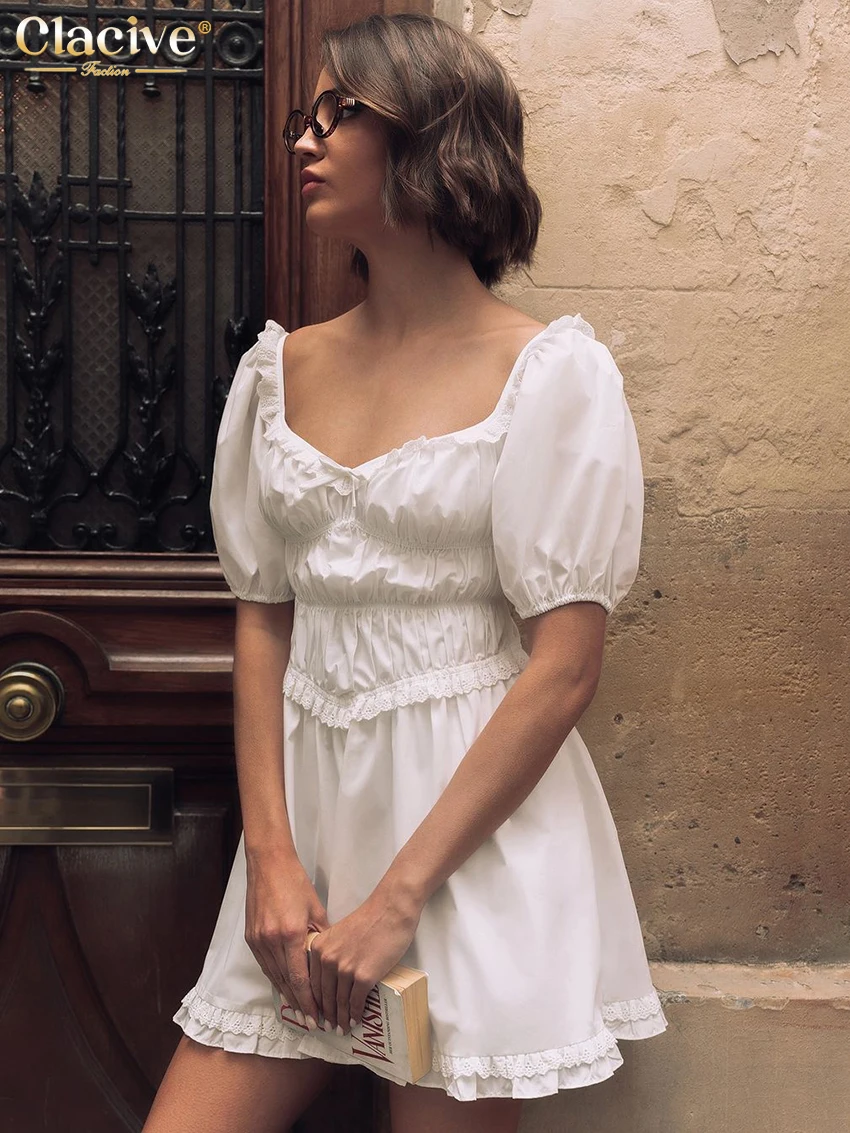 Clacive Fashion Loose White Women's Dress 2026 Summer Square Collar Short Sleeve Mini Dresses Elegant Classic Solid Female Dress
Clacive Fashion Loose White Women's Dress 2026 Summer Square Collar Short Sleeve Mini Dresses Elegant Classic Solid Female Dress