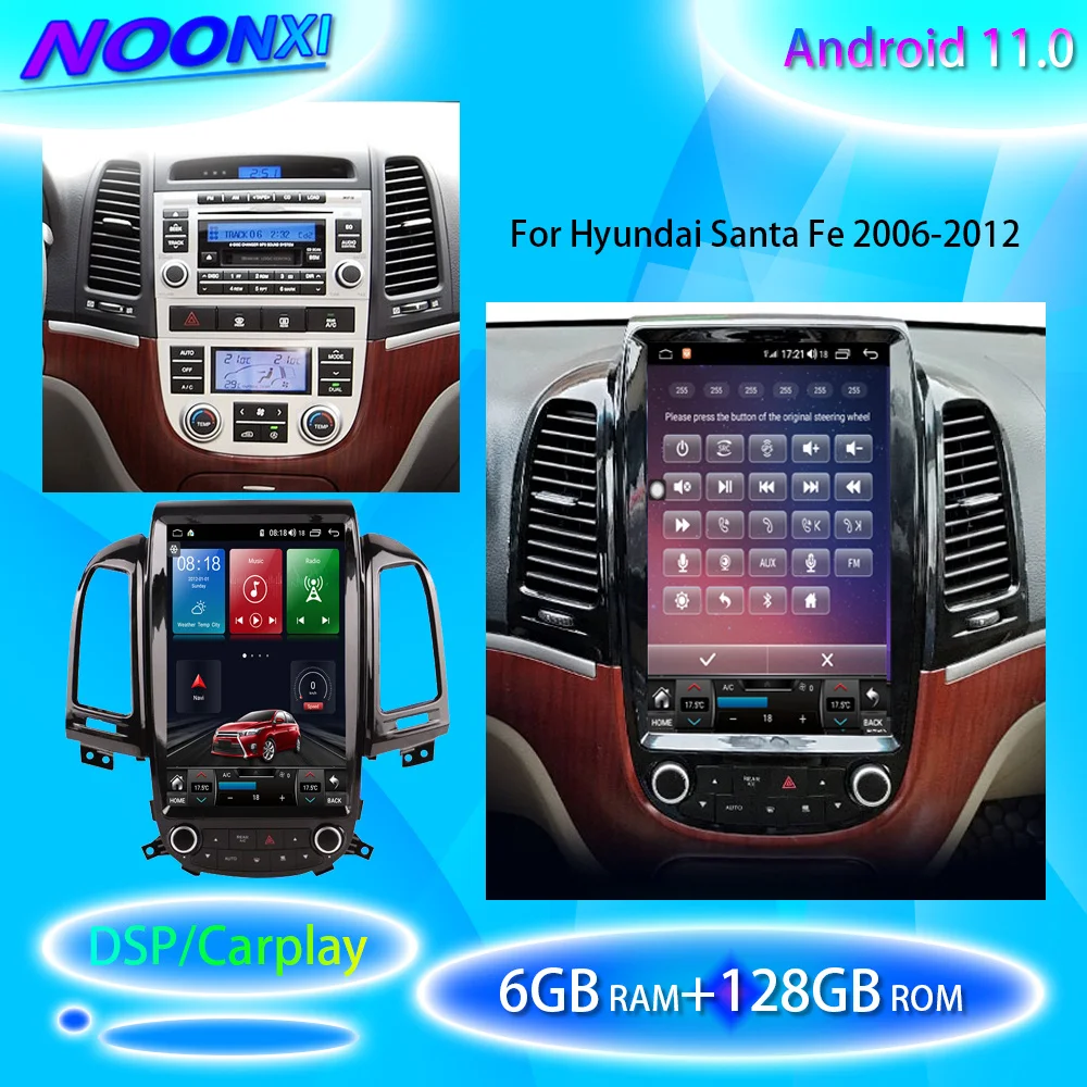 Автомагнитола для Hyundai Santa Fe 2006-2012, стерео Мультимедийный плеер с GPS-навигацией и сенсорным экраном, 2Din, головное устройство 6G + 128G, Android
Автомагнитола для Hyundai Santa Fe 2006-2012, стерео Мультимедийный плеер с GPS-навигацией и сенсорным экраном, 2Din, головное устройство 6G + 128G, Android