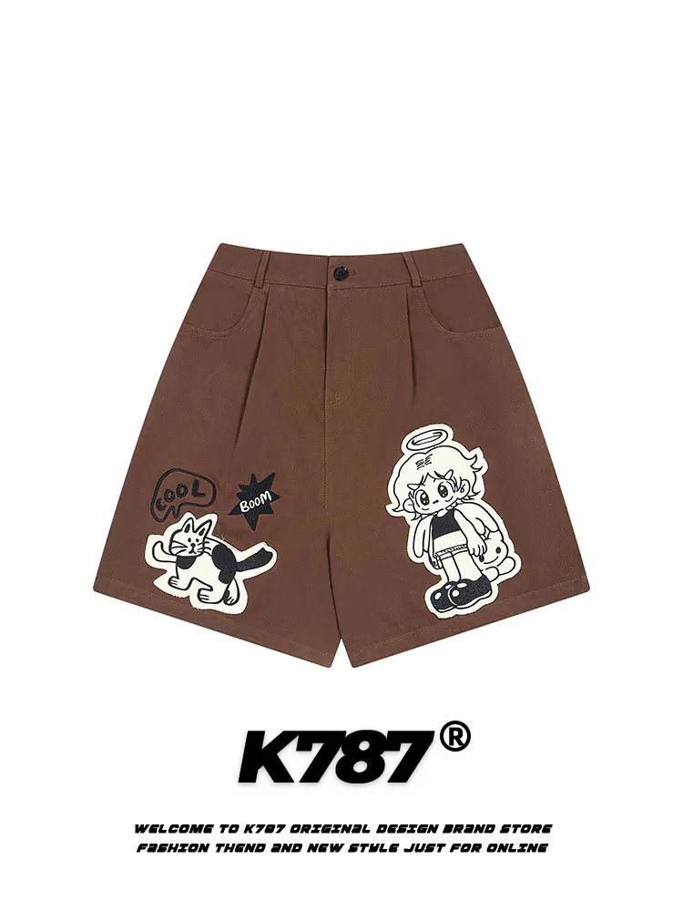 Мужские летние хлопковые шорты K787 в американском уличном стиле, со средней посадкой, свободные, с мультяшными нашивками и вышивкой, длиной до колена
Мужские летние хлопковые шорты K787 в американском уличном стиле, со средней посадкой, свободные, с мультяшными нашивками и вышивкой, длиной до колена