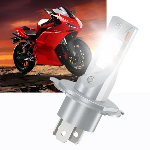 1Pc Led H4 H7 Motorfiets Scooter Led H4 Hs1 9003 Hb2 Lamp Koplamp 15000lm Superheldere Draadloze Lamp Moto Fiets Voorlicht 12V