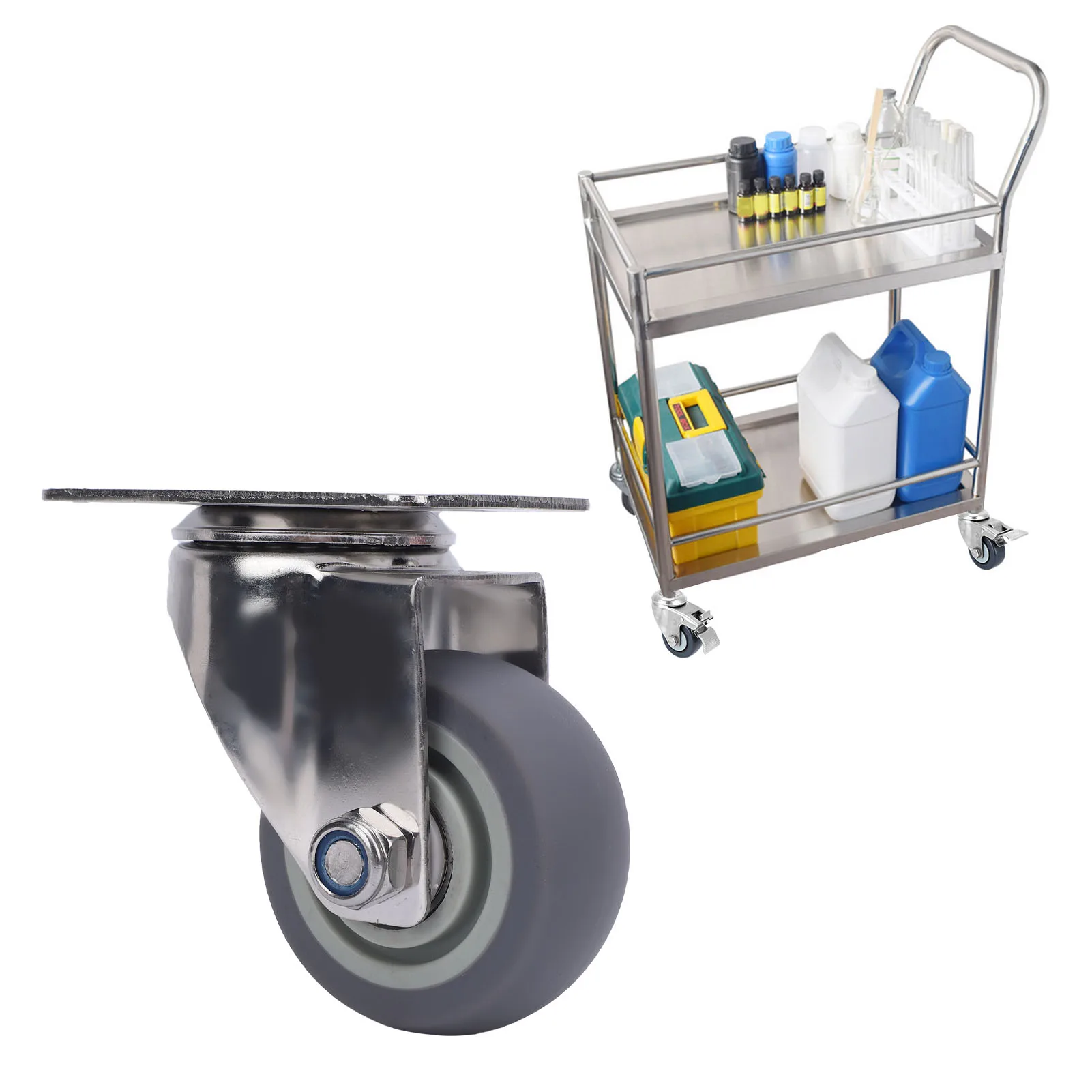 3 Inch Caster 304 Stainless Steel Plate Wheel Quiet Rotating Caster for Cart Furniture Workbench Caster
3 Inch Caster 304 Stainless Steel Plate Wheel Quiet Rotating Caster for Cart Furniture Workbench Caster