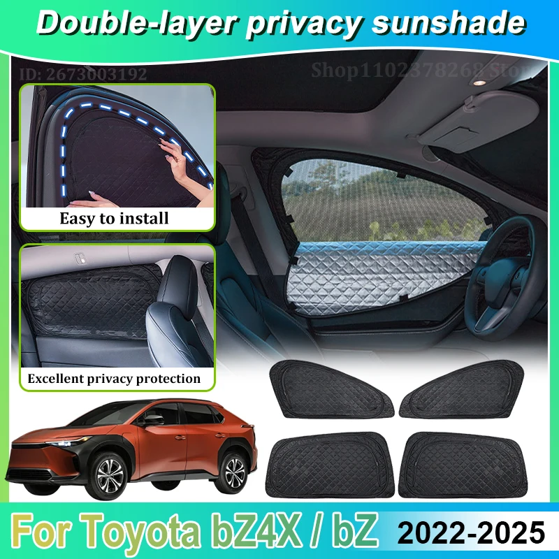 For Toyota bZ4X 2024 bZ EA10 Accessories 2022~2025 Privacy Double Layer Sunshade Sunscreen Car Window Visor Mesh Sun Shade Parts
For Toyota bZ4X 2024 bZ EA10 Accessories 2022~2025 Privacy Double Layer Sunshade Sunscreen Car Window Visor Mesh Sun Shade Parts