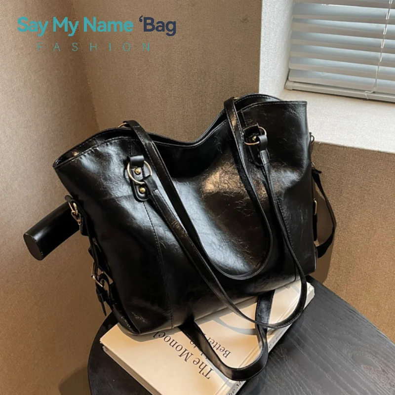 Женские сумки на плечо большой вместимости, модная сумка-шоппер-хобо, однотонная сумка через плечо из мягкой кожи, женские дорожные сумки-тоут 
Женские сумки на плечо большой вместимости, модная сумка-шоппер-хобо, однотонная сумка через плечо из мягкой кожи, женские дорожные сумки-тоут