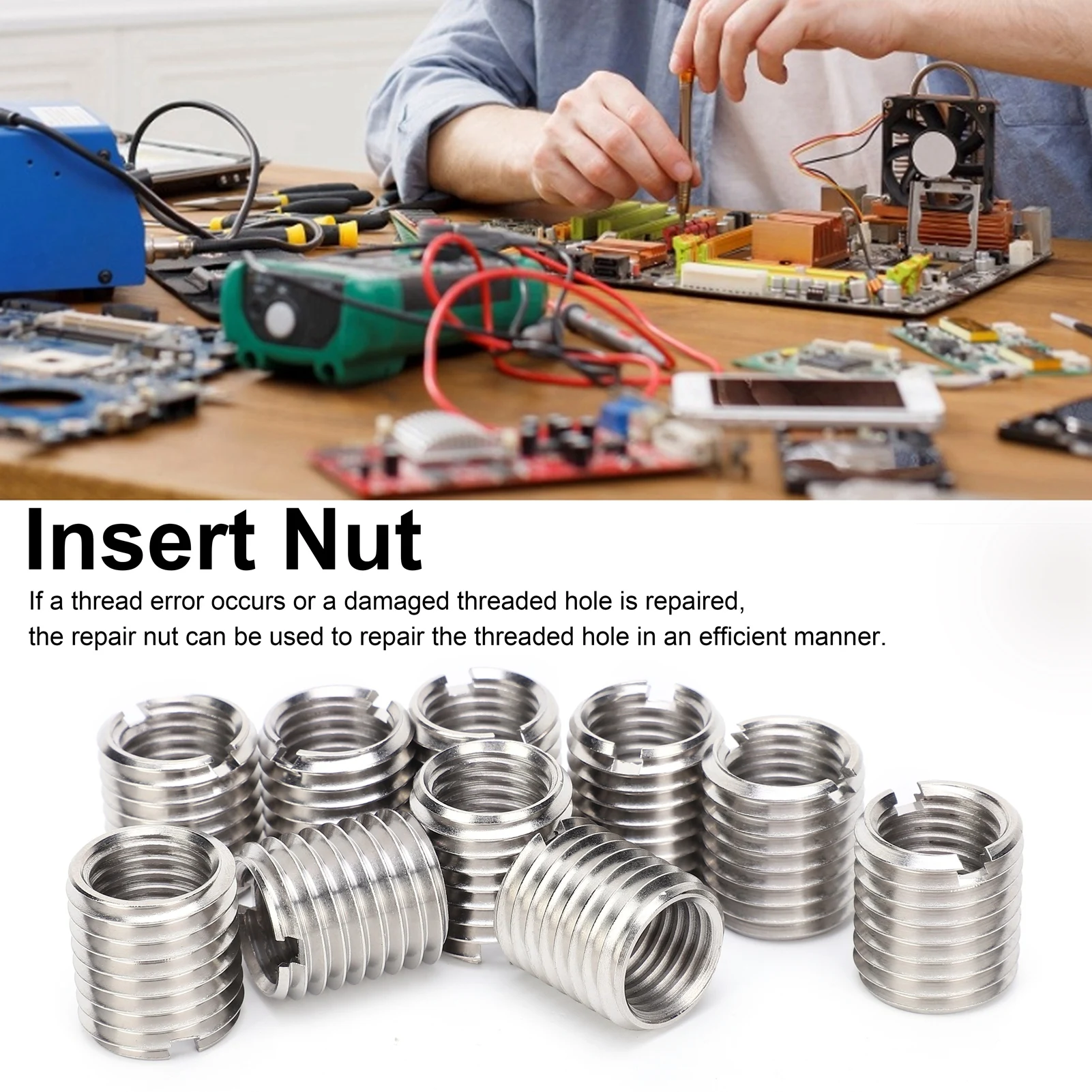 Insert Nut Thread Fastening Conversion Repair Sleeve M16 Female and M20 Male Screw Conversion Screw Nut Slotted Repair Nut
Insert Nut Thread Fastening Conversion Repair Sleeve M16 Female and M20 Male Screw Conversion Screw Nut Slotted Repair Nut