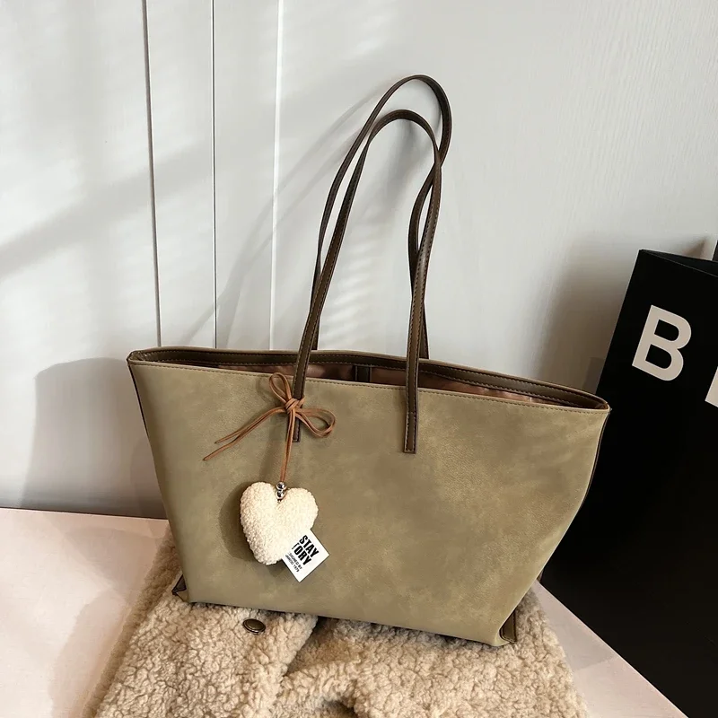 Large Capacity Women Suede Tote Bags Solid Soft Leisure Shopping Shoulder Bag Female Versatile Frosted Commuter Bag With Pendant
Large Capacity Women Suede Tote Bags Solid Soft Leisure Shopping Shoulder Bag Female Versatile Frosted Commuter Bag With Pendant