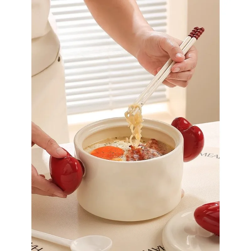 Ceramic Lamian Noodles Bowl Delicate Dormitory Student Covered Instant Noodle Bowl High Appearance
Ceramic Lamian Noodles Bowl Delicate Dormitory Student Covered Instant Noodle Bowl High Appearance