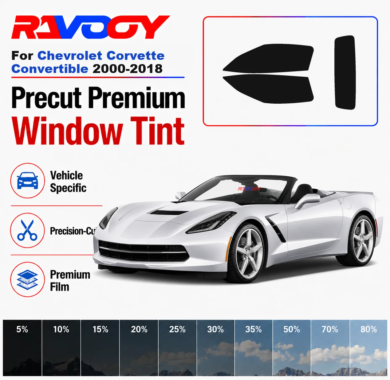 Premium Precut Window Tint Kit Front Rear Windows Rear Windshield For Chevrolet Corvette Convertible 2000-2018 Nano Ceramic Film
Premium Precut Window Tint Kit Front Rear Windows Rear Windshield For Chevrolet Corvette Convertible 2000-2018 Nano Ceramic Film