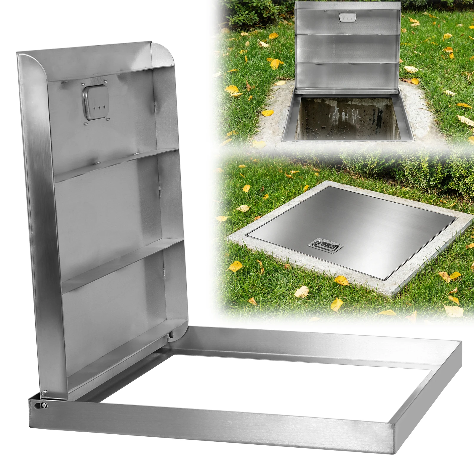 Stainless Steel Rectangular Lift-Off Manhole Covers 26.97x23.62in Metal Access Hatch for Cellars/Basement/Patio/Yard/Window Well
Stainless Steel Rectangular Lift-Off Manhole Covers 26.97x23.62in Metal Access Hatch for Cellars/Basement/Patio/Yard/Window Well
