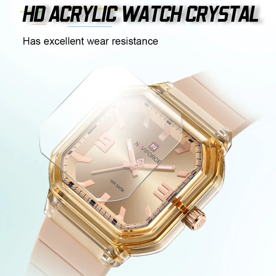 NAVIFORCE женские светящиеся указатели, высокое качество, модные простые часы, кварцевые часы, силиконовый ремешок, акриловые часы, зеркало
NAVIFORCE женские светящиеся указатели, высокое качество, модные простые часы, кварцевые часы, силиконовый ремешок, акриловые часы, зеркало