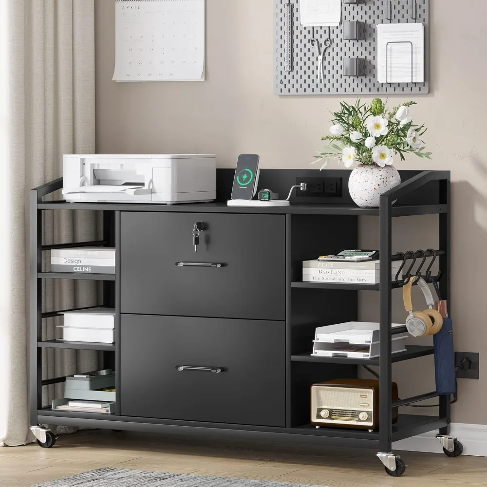 44" File Cabinet,Filing Cabinets fits Legal, Letter, A4 Size,2 Drawer Office File Cabinet for Home Office with Lock, Power Strip
44" File Cabinet,Filing Cabinets fits Legal, Letter, A4 Size,2 Drawer Office File Cabinet for Home Office with Lock, Power Strip