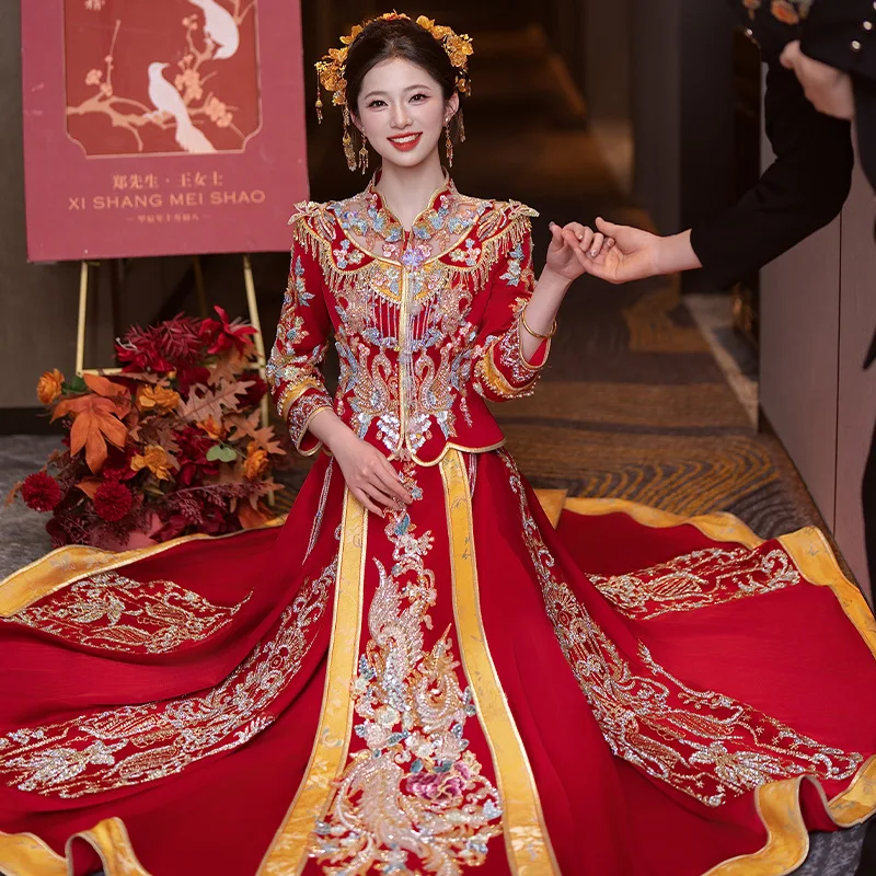 Xiuhe Dress 2026 New Outfit High-Grade Chinese Wedding Clothes Dress High-End Toast Clothing Heavy Industry
Xiuhe Dress 2026 New Outfit High-Grade Chinese Wedding Clothes Dress High-End Toast Clothing Heavy Industry
