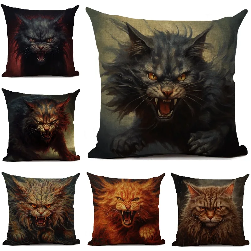 Terrible Fierce Cat Linen Cushion Cover Cat Demon Home Decoration Living Room Sofa Throw Pillows Case 45x45cm
Terrible Fierce Cat Linen Cushion Cover Cat Demon Home Decoration Living Room Sofa Throw Pillows Case 45x45cm