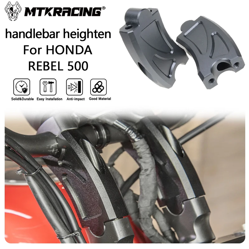 MTKRACING handlebar heighten For HONDA REBEL 500 2017-2024 Motorcycle Riser bar handlebar heighten and moving back to the base
MTKRACING handlebar heighten For HONDA REBEL 500 2017-2024 Motorcycle Riser bar handlebar heighten and moving back to the base