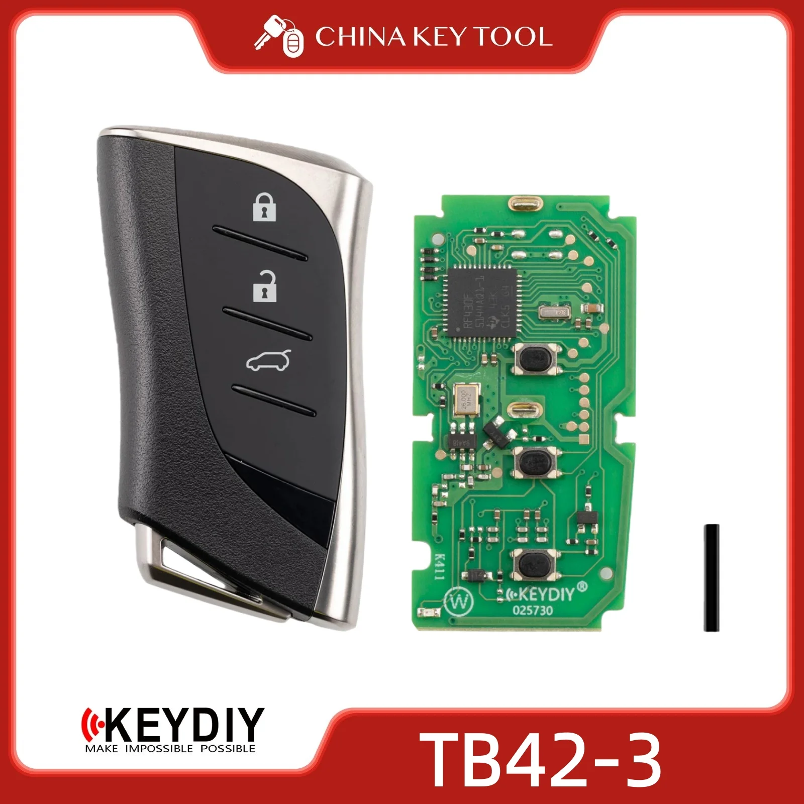 KEYDIY KD TB42-3 Универсальный интеллектуальный дистанционный ключ с 3 кнопками, совместимый с Lexus Type
KEYDIY KD TB42-3 Универсальный интеллектуальный дистанционный ключ с 3 кнопками, совместимый с Lexus Type