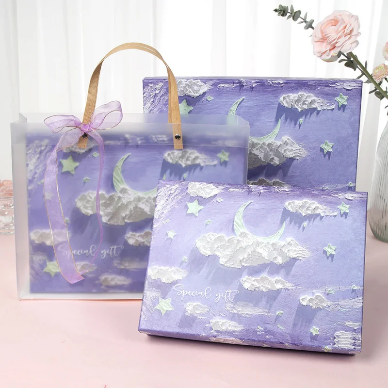 INS Purple Oil Painting Cardboard Paper Gift box, High-end Scarf, Clothes, Skirt, Cosmetics Packaging Storage Case, Boxes Bags
INS Purple Oil Painting Cardboard Paper Gift box, High-end Scarf, Clothes, Skirt, Cosmetics Packaging Storage Case, Boxes Bags