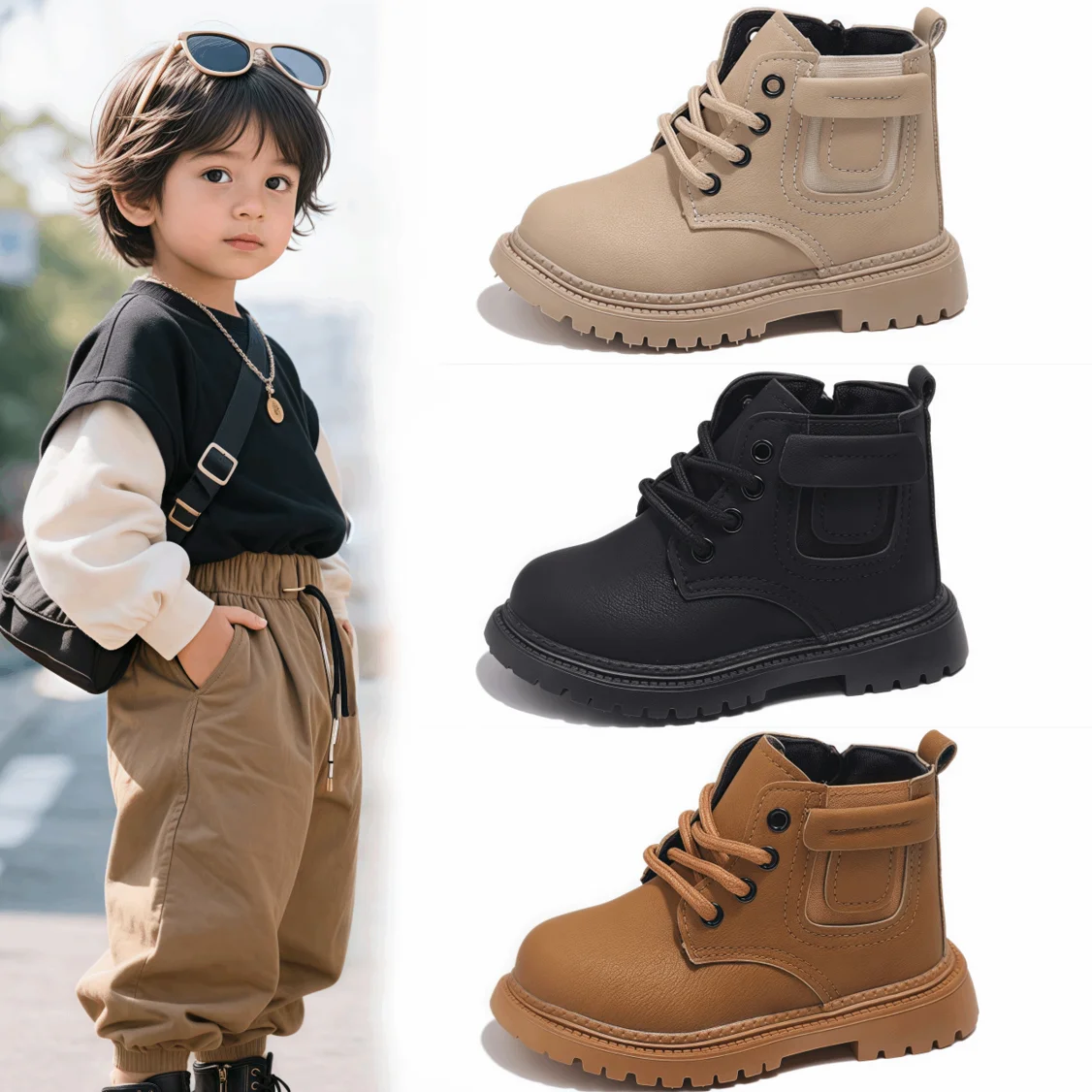 Children Leather Boots Boys Fashion Autumn Winter New Casual Comfortable Short Boots Warm Kids Anti-slip Tactical Military Boots
Children Leather Boots Boys Fashion Autumn Winter New Casual Comfortable Short Boots Warm Kids Anti-slip Tactical Military Boots