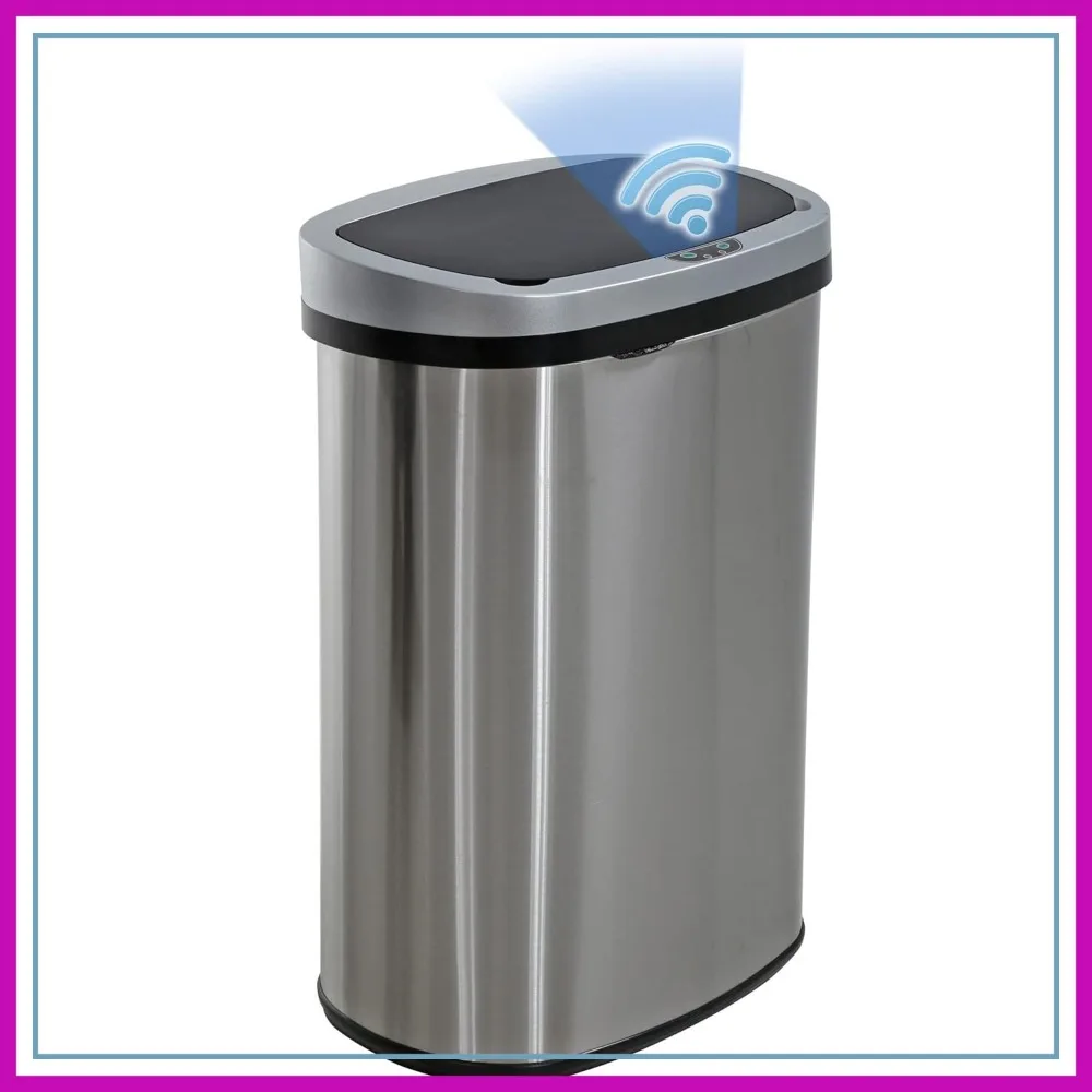 13 Gallon Touchless Trash Can with Lid, Stainless Steel, Odor Control, Modern Oval Design for Kitchen, Bathroom, Office
13 Gallon Touchless Trash Can with Lid, Stainless Steel, Odor Control, Modern Oval Design for Kitchen, Bathroom, Office