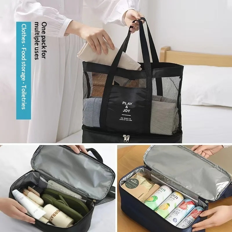 Fashionable beach bag, multifunctional double-layer picnic bag, insulation bag, hand-held single shoulder sports storage bag
Fashionable beach bag, multifunctional double-layer picnic bag, insulation bag, hand-held single shoulder sports storage bag