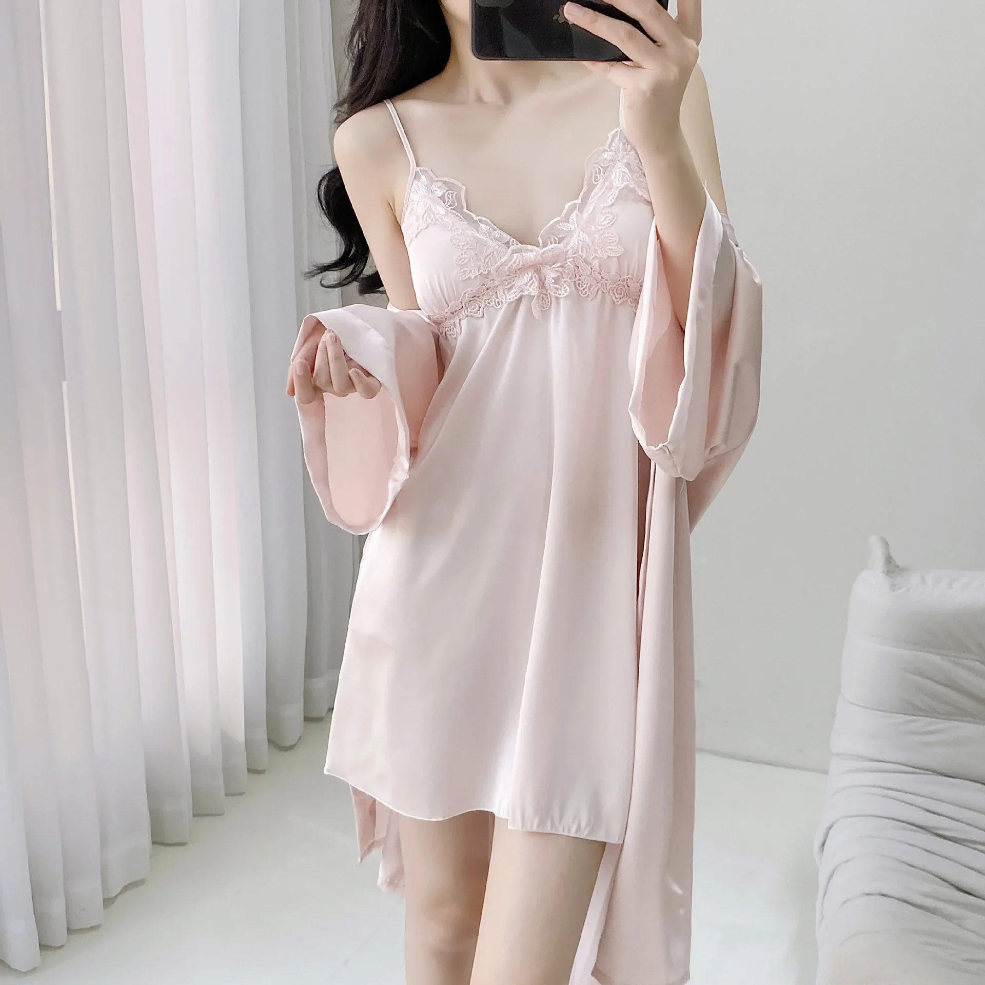 2 шт. халат, костюм для сна, женское кимоно из искусственного шелка, ночная рубашка и халат, комплект, кружевная ночная рубашка, одежда для сна, домашняя одежда, платье для сна
2 шт. халат, костюм для сна, женское кимоно из искусственного шелка, ночная рубашка и халат, комплект, кружевная ночная рубашка, одежда для сна, домашняя одежда, платье для сна