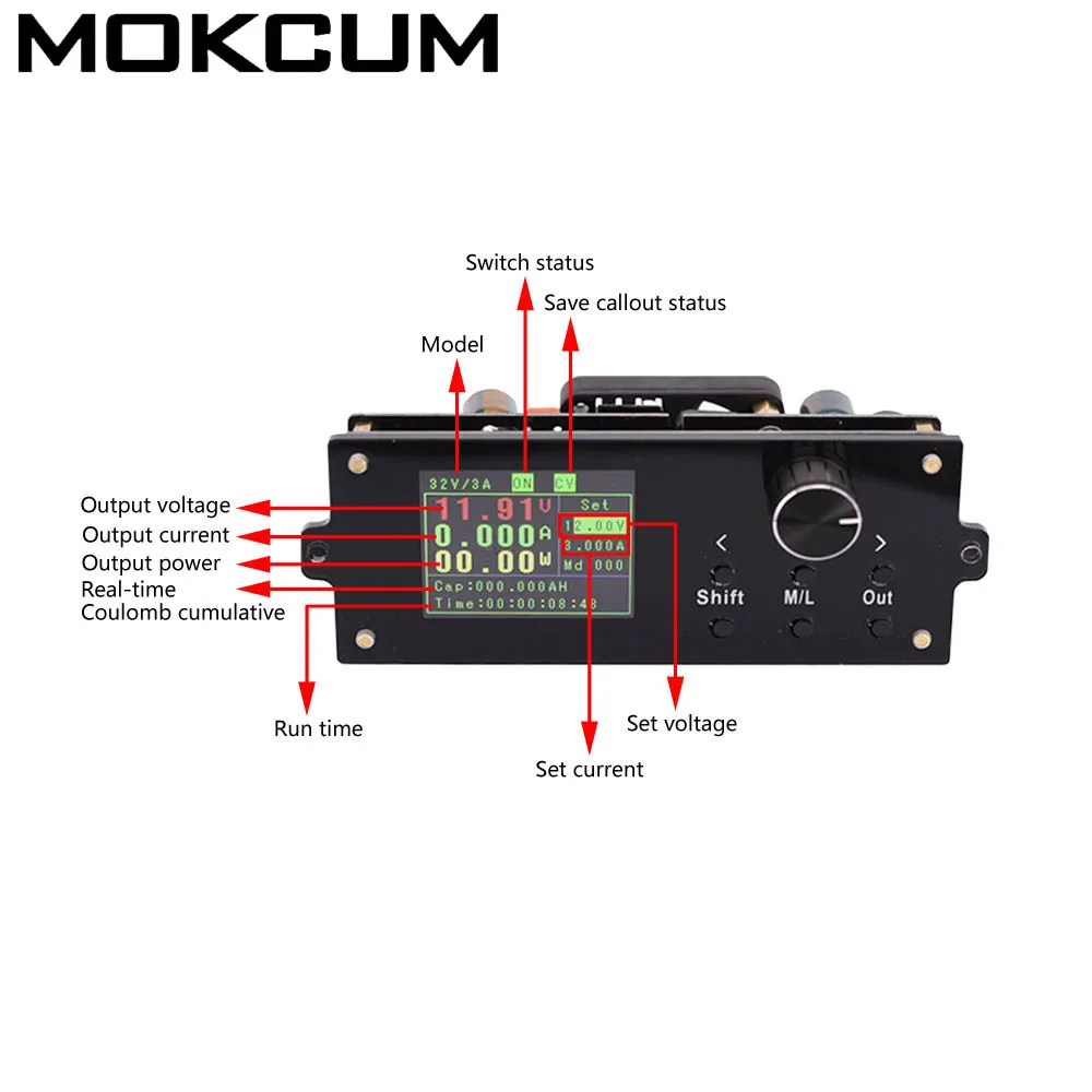 DC-DC Buck 1.8in TFT LCD Step Down Power Supply Module 6V-40V to 1V-32V 3A Voltage Converter With Reverse Protection
DC-DC Buck 1.8in TFT LCD Step Down Power Supply Module 6V-40V to 1V-32V 3A Voltage Converter With Reverse Protection