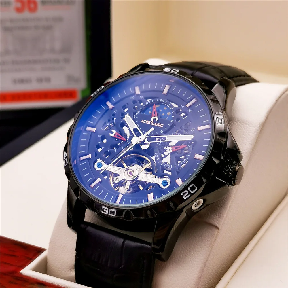 Stainless Steel Four-Eye Six-Hands Tourbillon Luminous Waterproof Genuine Leather Strap Self-Wind Automatic Watch for Men
Stainless Steel Four-Eye Six-Hands Tourbillon Luminous Waterproof Genuine Leather Strap Self-Wind Automatic Watch for Men