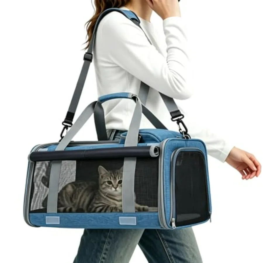 Pet Carrier for Medium-Small Cats, Collapsible Cat Carrier and Soft-Sided Pet Carrier for Medium Big Cats and Puppy Up to 17lbs
Pet Carrier for Medium-Small Cats, Collapsible Cat Carrier and Soft-Sided Pet Carrier for Medium Big Cats and Puppy Up to 17lbs