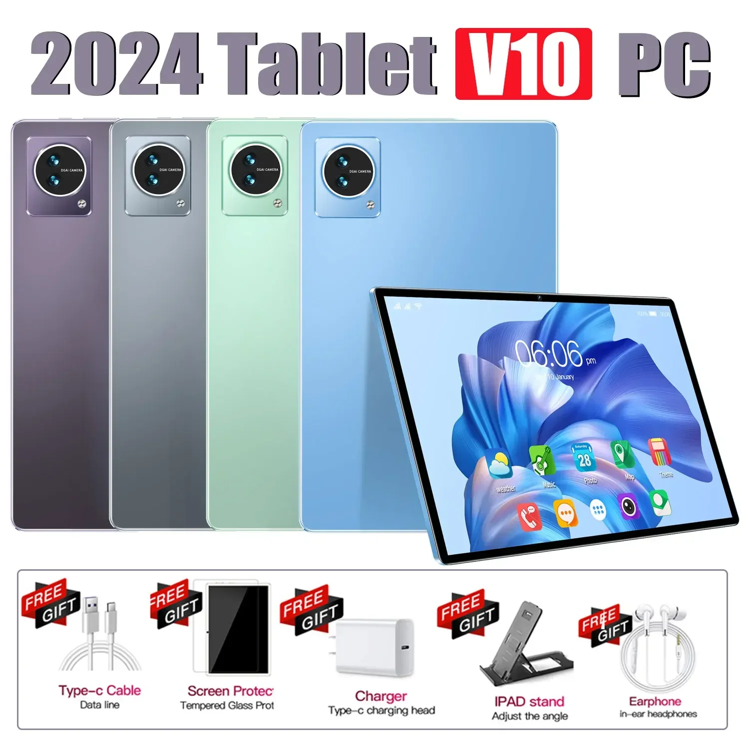 2024 New Pad V10 Tablet Android 12 Snapdragon 870 12000mAh 16GB 1TB Phone Call Bluetooth WiFi Tablets PC
2024 New Pad V10 Tablet Android 12 Snapdragon 870 12000mAh 16GB 1TB Phone Call Bluetooth WiFi Tablets PC