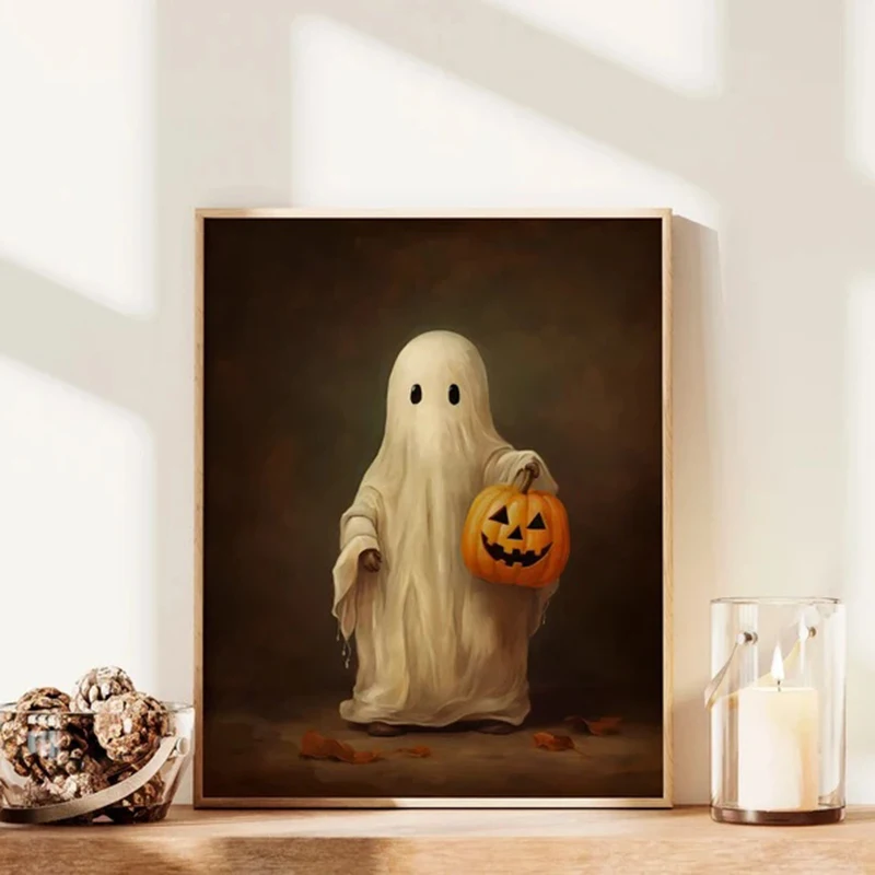 Постер с призраками на Хэллоуин, милый постер с призраками в лесу, печать на холсте, настенное искусство, праздничное украшение, картина для декора дома и гостиной
Постер с призраками на Хэллоуин, милый постер с призраками в лесу, печать на холсте, настенное искусство, праздничное украшение, картина для декора дома и гостиной