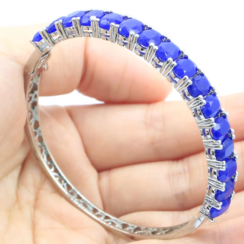 8x6mm New Designed Oval Gemston Pink Tourmaline Real Blue Sapphire Daily Wear Silver Bangle Bracelet 7.5inch
8x6mm New Designed Oval Gemston Pink Tourmaline Real Blue Sapphire Daily Wear Silver Bangle Bracelet 7.5inch